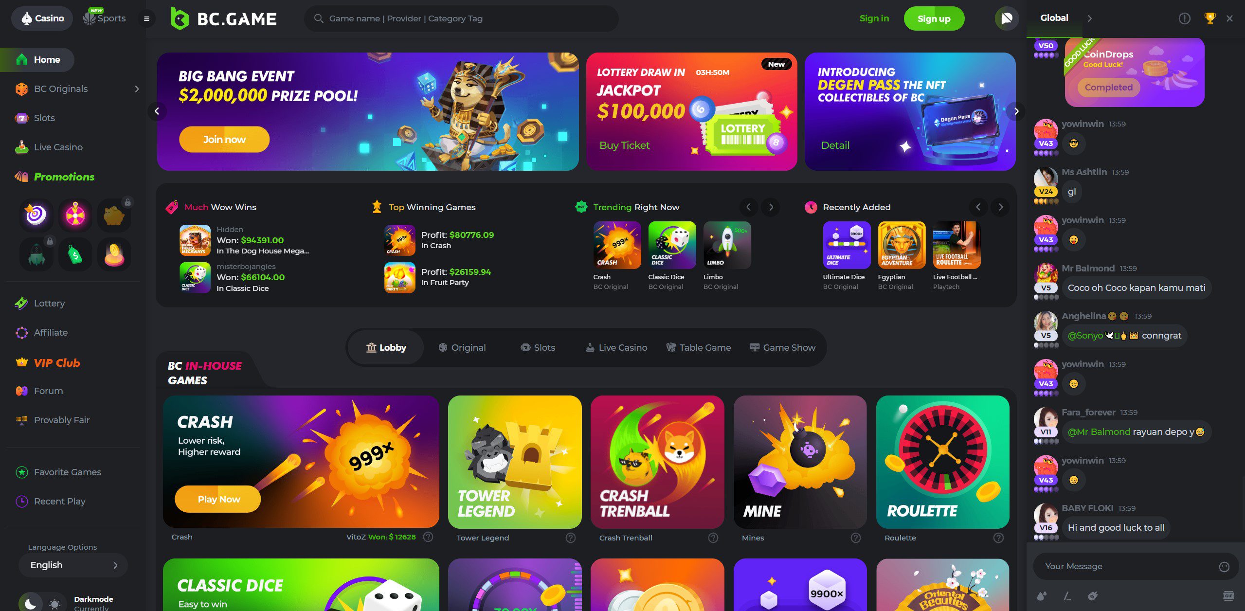 bcgame-casino-homepage